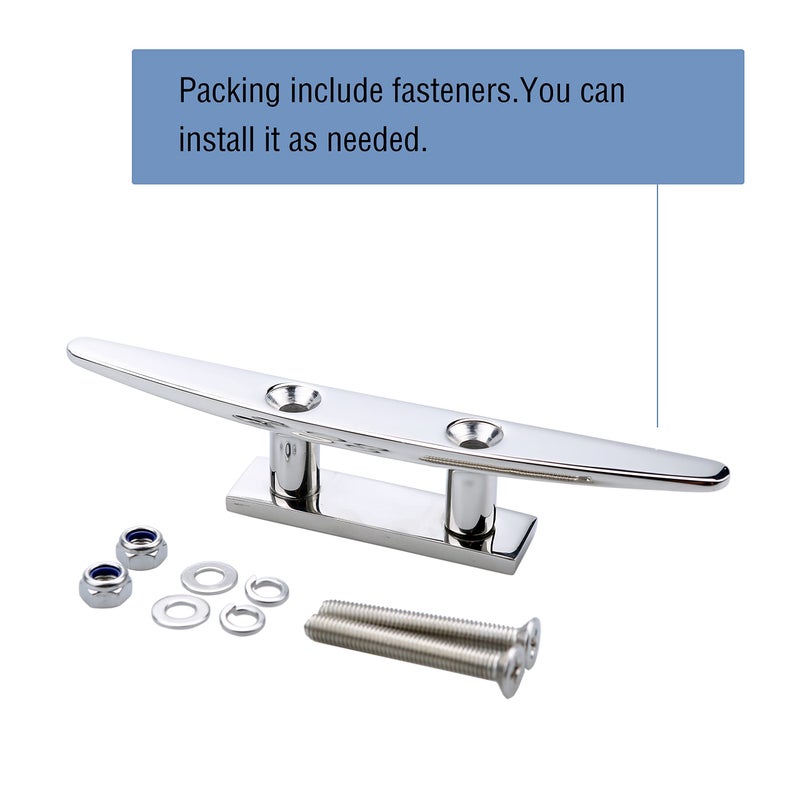 Thorn Boat Cleat 8 Inch Marine Dock Cleats 316 Stainless Steel Flat Top (8-in,2-pack) - Image 5